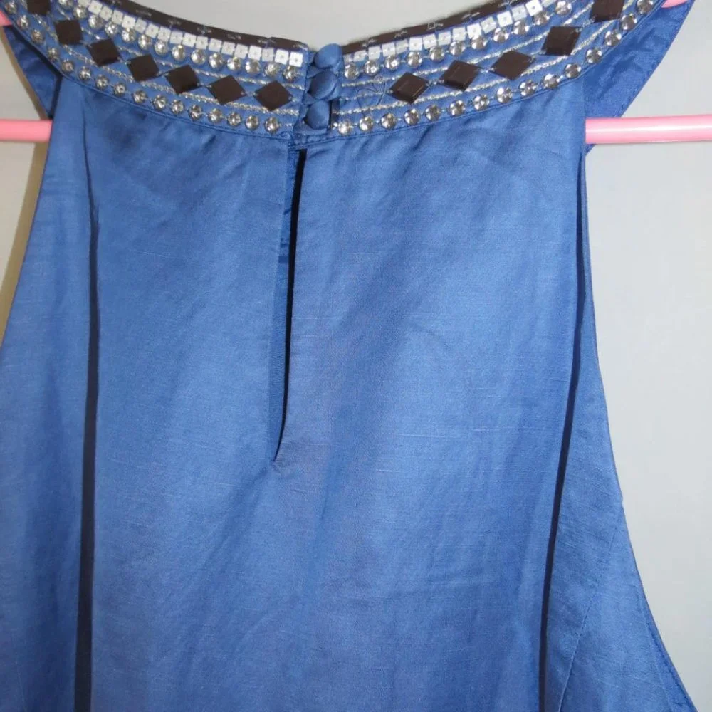 MONSOON - linen blend - embellished artisan dress - size - UK 18. - Picture 6 of 6